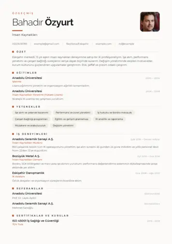 İnsan Kaynakları Cv Örnekleri cv indir